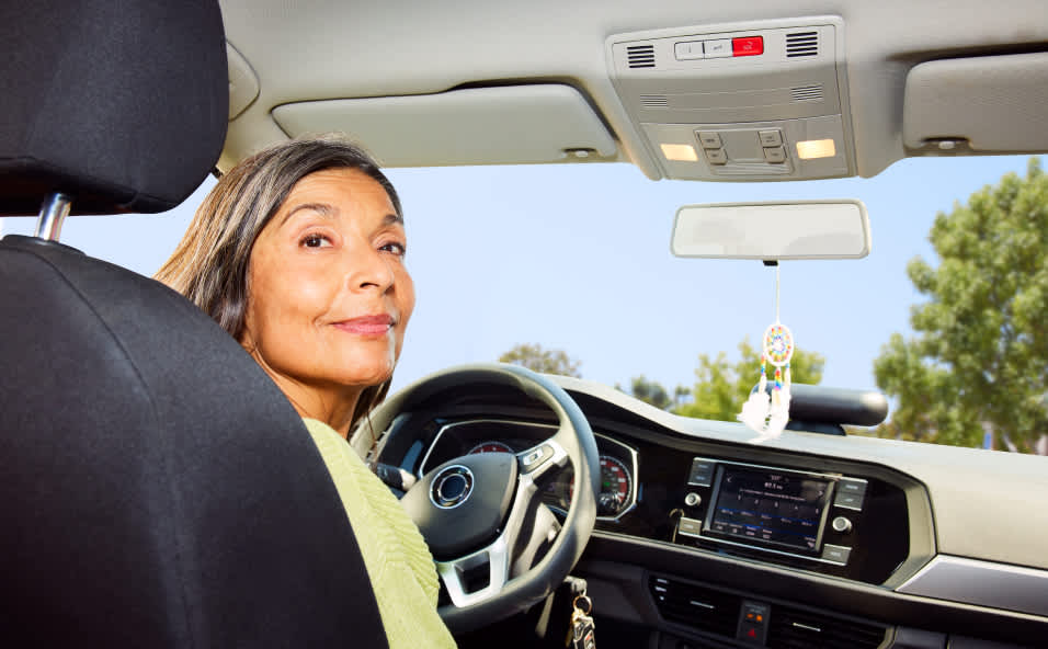 man with face mask as driver